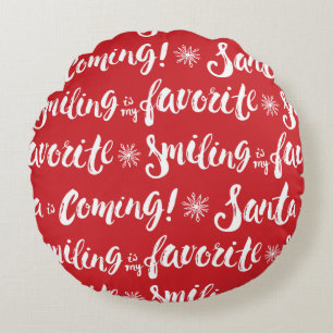 Buddy the Elf   Lächeln ist mein Lieblingsmuster Rundes Kissen