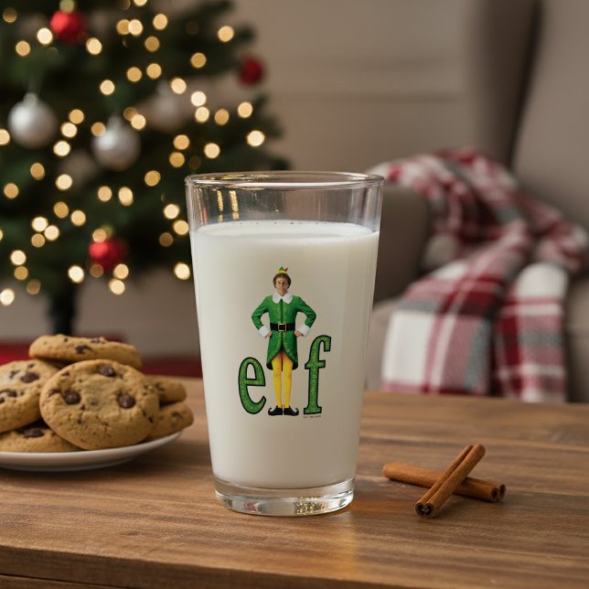 Buddy the Elf Movie Logo Glas (Glass simulated on table)