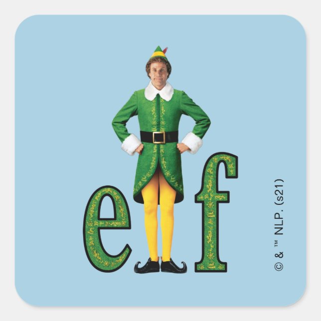 Buddy the Elf Movie Logo Quadratischer Aufkleber (Vorderseite)