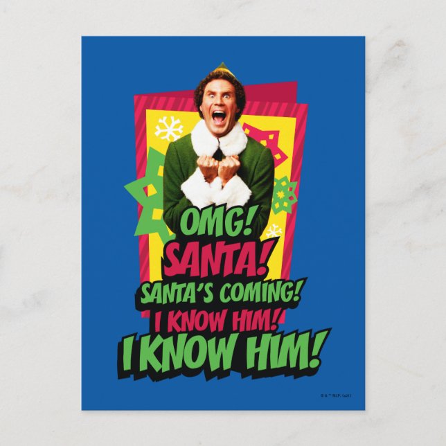 Buddy the Elf | OMG! Santa! Postkarte (Vorderseite)