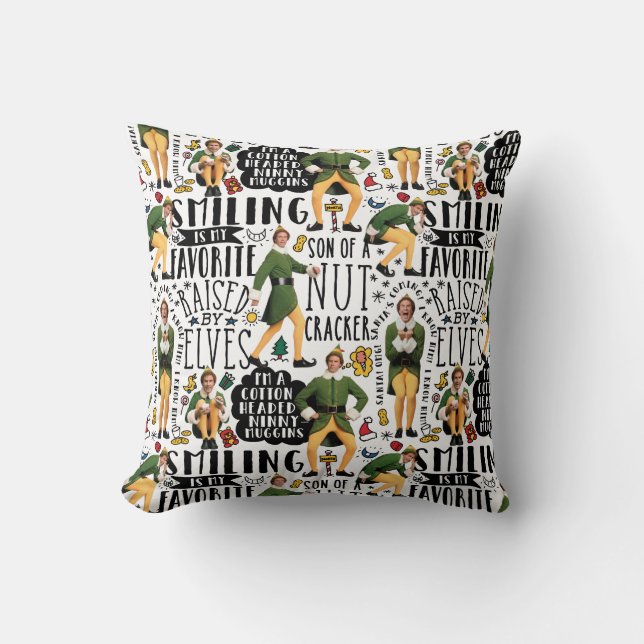 Buddy The Elf Quote Pattern Kissen (Vorderseite)