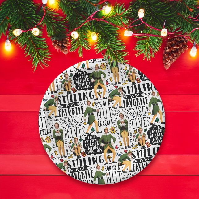 Buddy The Elf Quote Pattern Pappteller (Plate on table)