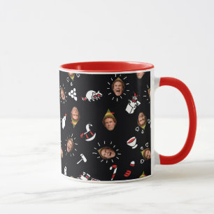 Buddy the Elf Schwarz-Doodle-Muster Tasse