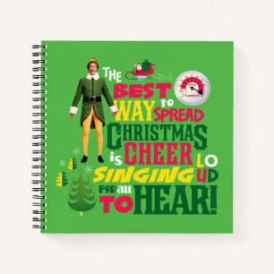 Buddy the Elf Weihnachts-Cheer Grafik-Zitat Notizbuch