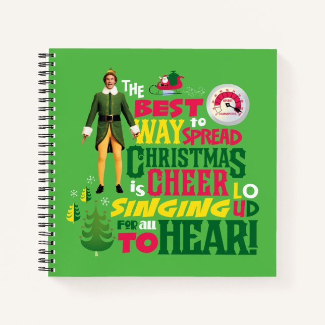 Buddy the Elf | Weihnachts-Cheer Grafik-Zitat Notizbuch (Vorderseite)