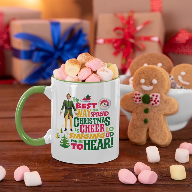 Buddy the Elf | Weihnachts-Cheer Grafik-Zitat Tasse (Mug on Christmas table)