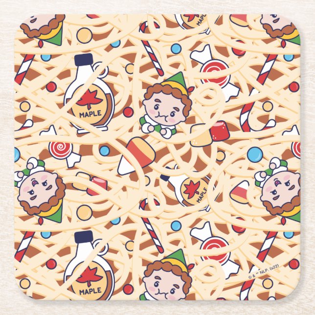 Buddy the Elf | Weihnachts-Chef-Muster Rechteckiger Pappuntersetzer (Vorderseite)