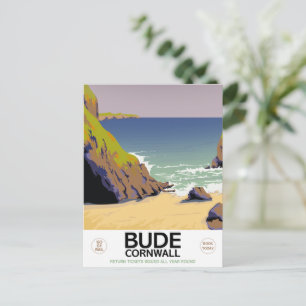 Bude Cornwall Seaside Reiseplakat Postkarte