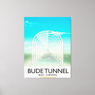 Bude Tunnel, Cornwall Parody Travel Poster Leinwanddruck