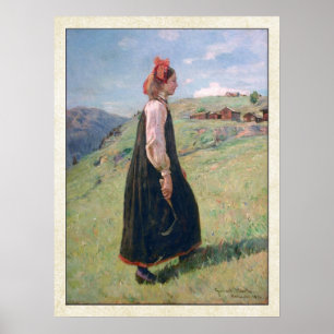 Budeia Norweger Hallingdal Volk-Kostüm Poster