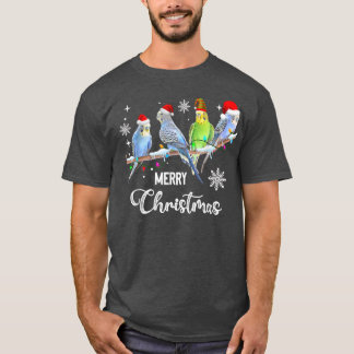 Budgerigar Budgie Bird Weihnachtsbeleuchtung Weihn T-Shirt