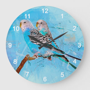 Budgerigar Große Wanduhr