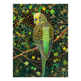Budgerigar im aborigines Dot Art Stil Poster