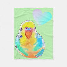 Budgerigar Parakeet Colorful Bird Ombre Heart S