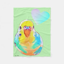 Budgerigar Parakeet Colorful Bird Ombre Heart S Fleecedecke