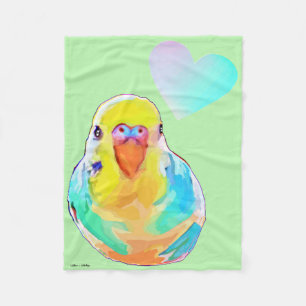 Budgerigar Parakeet Colorful Bird Ombre Heart S Fleecedecke