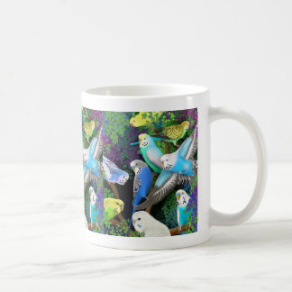 Budgerigars und Farn-Tasse Kaffeetasse