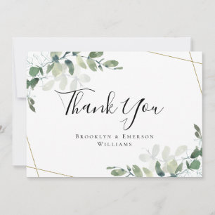 BUDGET 12x18 Eucalyptus Wedding Vielen Dank Mitteilungskarte