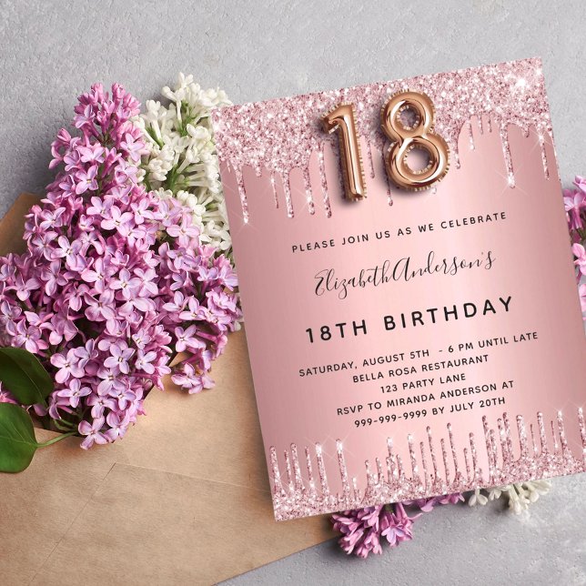 Budget 18th Birthday pink dusty rose glitter pink (Von Creator hochgeladen)