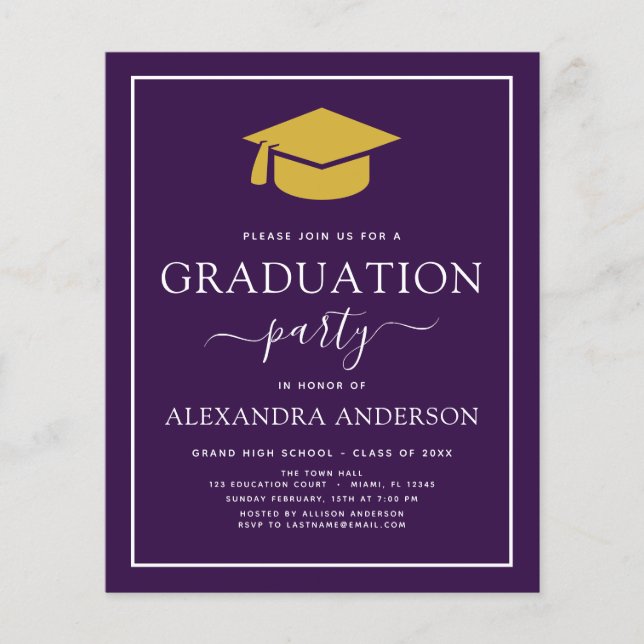 Budget 2022 Graduation Party Lila Gold (Vorderseite)