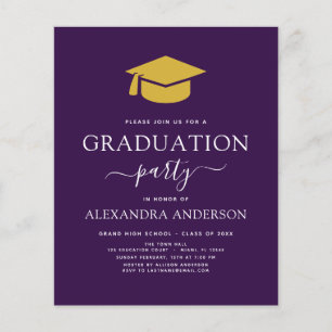 Budget 2023 Graduation Party Lila Gold Flyer