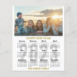 Budget 2023 Kalender Modern Gold Script Foto Card Flyer