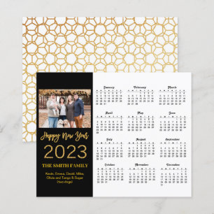 Budget 2023 Moderne Gold Script Foto Calendar Card