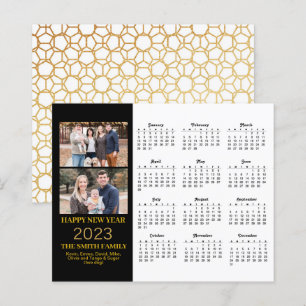 Budget 2023 Moderne Gold Script Foto Calendar Card
