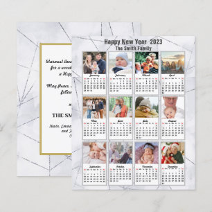 Budget 2023 Silver Gold Family Foto Kalenderkarte