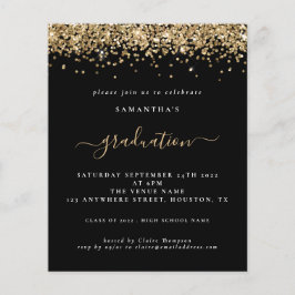 Budget 2024 Abschluss Gold Glitzer Black Invite