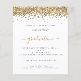 Budget 2024 Abschluss Gold Glitzer Einladung