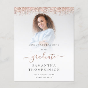 Budget 2024 Grad Foto Rose Gold Glitzer Ankündigun