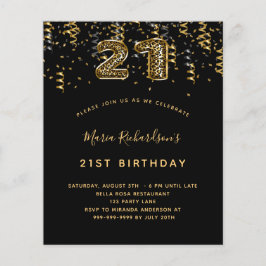 Budget 21. Geburtstag schwarzes Goldleopard-Party