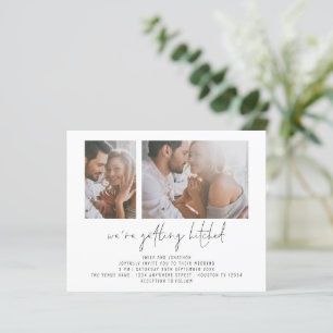 Budget 2 Foto Hitched Wedding Einladung
