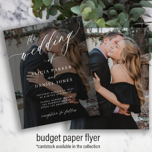Budget 2 Fotos elegante Schrift Hochzeits-Einladun Flyer