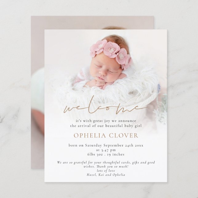 Budget 2 Fotos Overlay Gold Willkommensgeburt (Vorne/Hinten)