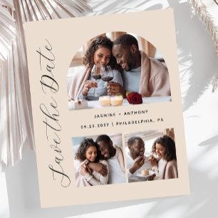 Budget 3-Foto-Bogen-Beige Save the Date