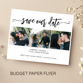 Budget 3 Foto Collage Moderne Hochzeit rett Datum Flyer