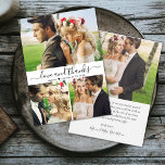 Budget 3 Foto Collage Wedding Danke, Script Flyer<br><div class="desc">Budget, Minimalistisch Elegant Moderne "Liebe und danke" Script 3 Foto Collage Wedding Danke Ihnen personalisiert günstige günstige Flyer. Stilvolle Hochzeit danke Ihnen Papier Vorlage mit vier (3) Foto auf der Vorderseite und ein Foto auf der Rückseite. Mit dem Text "Liebe und Dank" in einer Wirblen Hand geschrieben Typografie Skript-Schriftart mit...</div>