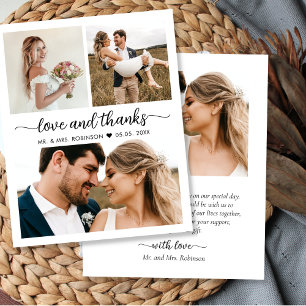 Budget 3 Foto Collage Wedding Vielen Dank Flyer