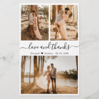 Budget 3 Foto Collage Wedding Vielen Dank Flyer