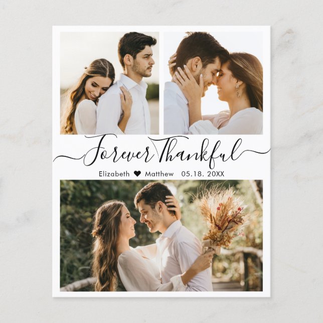 Budget 3 Foto Collage Wedding Vielen Dank Flyer (Vorderseite)