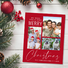 Budget 3 Foto Frohe Weihnachten Red Holiday Card