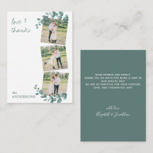 Budget 3 Fotos Eukalyptus Wedding Vielen Dank Mitteilungskarte