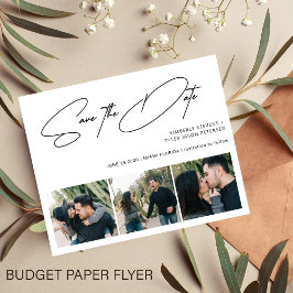 Budget 3 Fotos moderne Hochzeit sparen das Datum Flyer