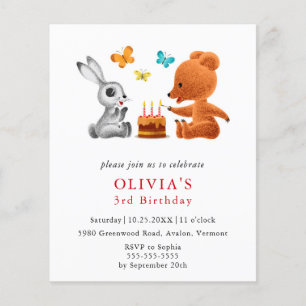 Budget 3. Geburtstag Teddy Bären Bunny Einladung