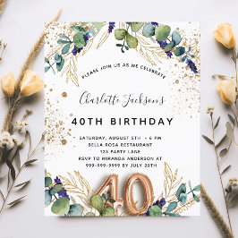 Budget 40. Geburtstag Eukalyptus Grünpflanzen Glit