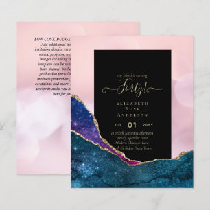Budget 40. Geburtstag Glitter Folie Rosa Mädchenha