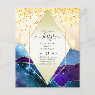 Budget 40. Geburtstag Glitter Folie Rosa Mädchenha Flyer