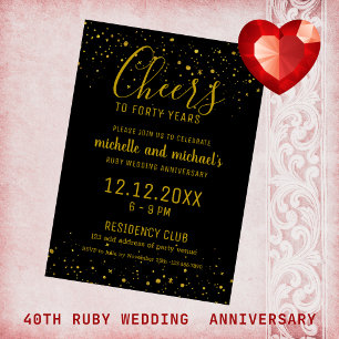 Budget 40. Ruby Wedding Anniversary Black Gold